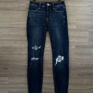 American Eagle High-Waisted Dark Ripped Skinny Jeans